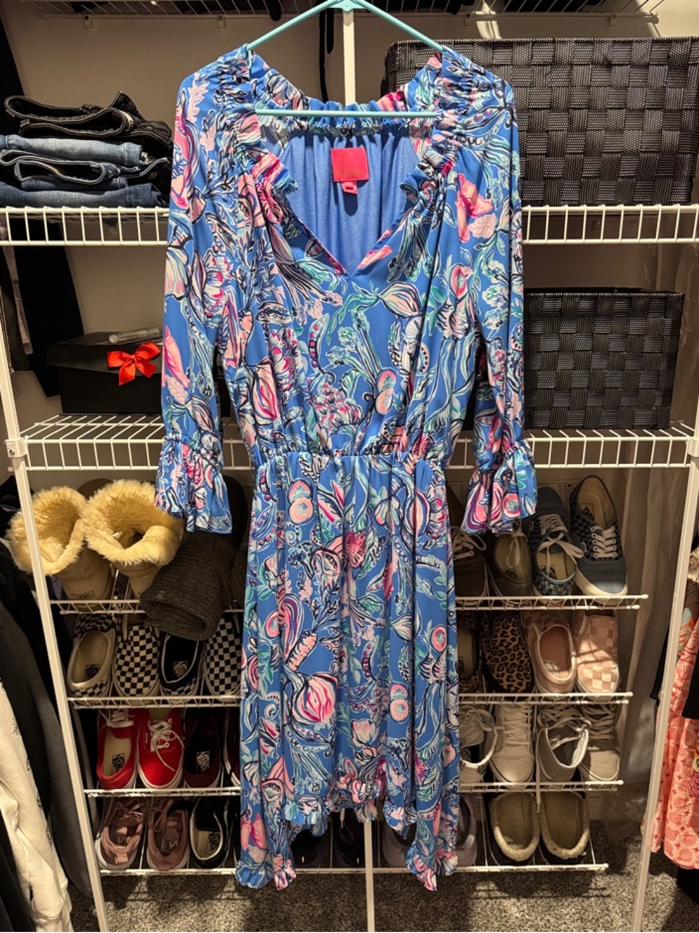 Lilly Pulitzer V-Neck Ruffle Dress-S